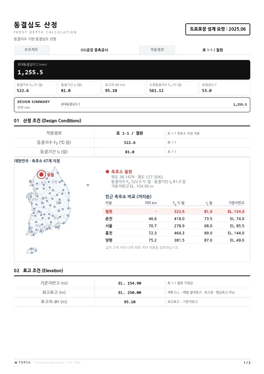 동결심도 계산서 1쪽